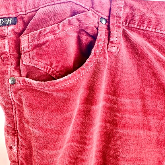Citizens of Humanity Avedon Red Corduroy Skinny Pants 30 Distressed Y2K Grunge - Picture 6 of 16